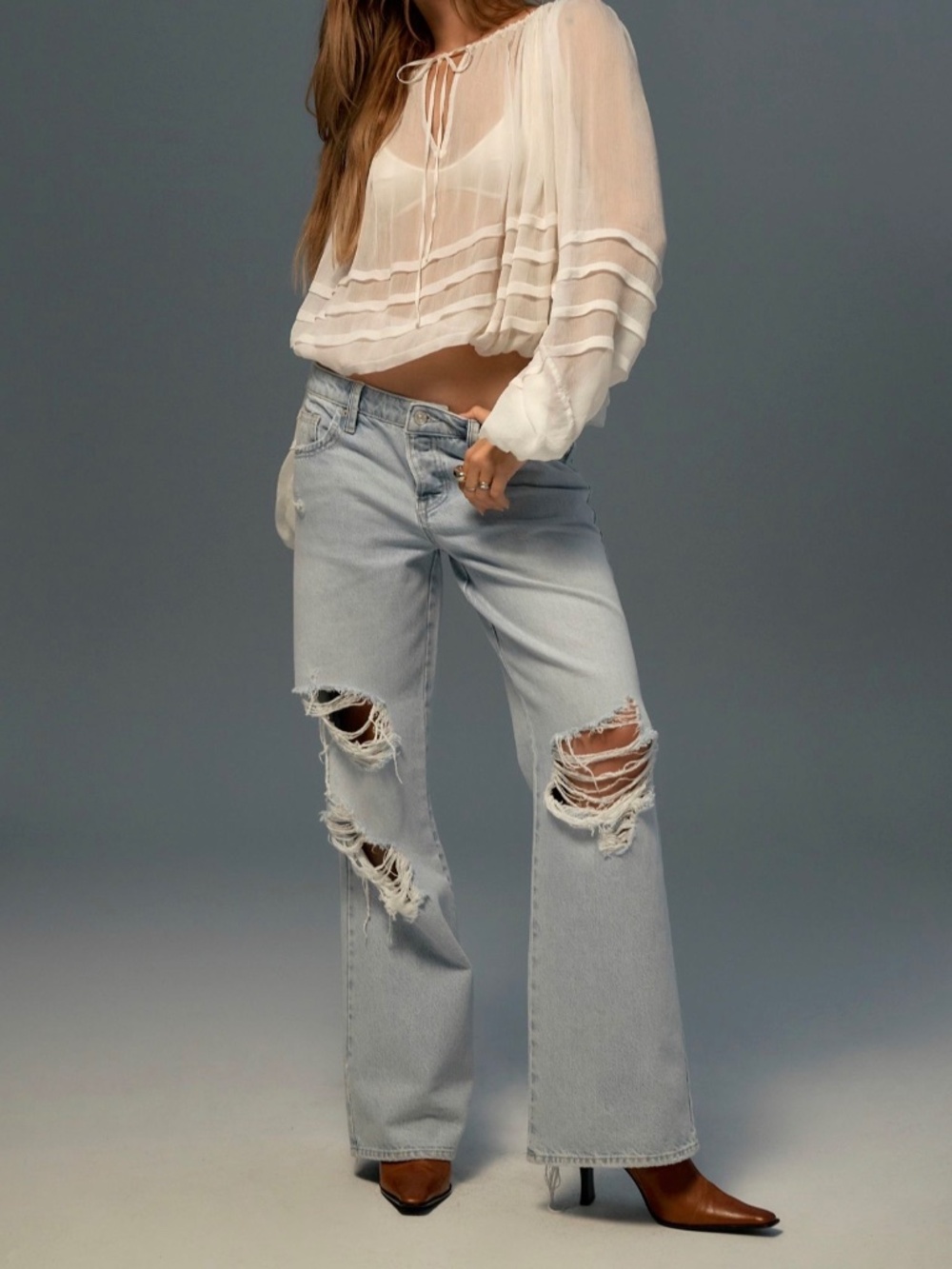 Free People Tennessee Low Rise Boyfriend Jeans, Size 30/US 10